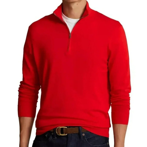 Polo Ralph Lauren Men's Cotton Quarter Zip Mock Neck Sweater Size XL (MSRP $228) - Picture 2 of 7